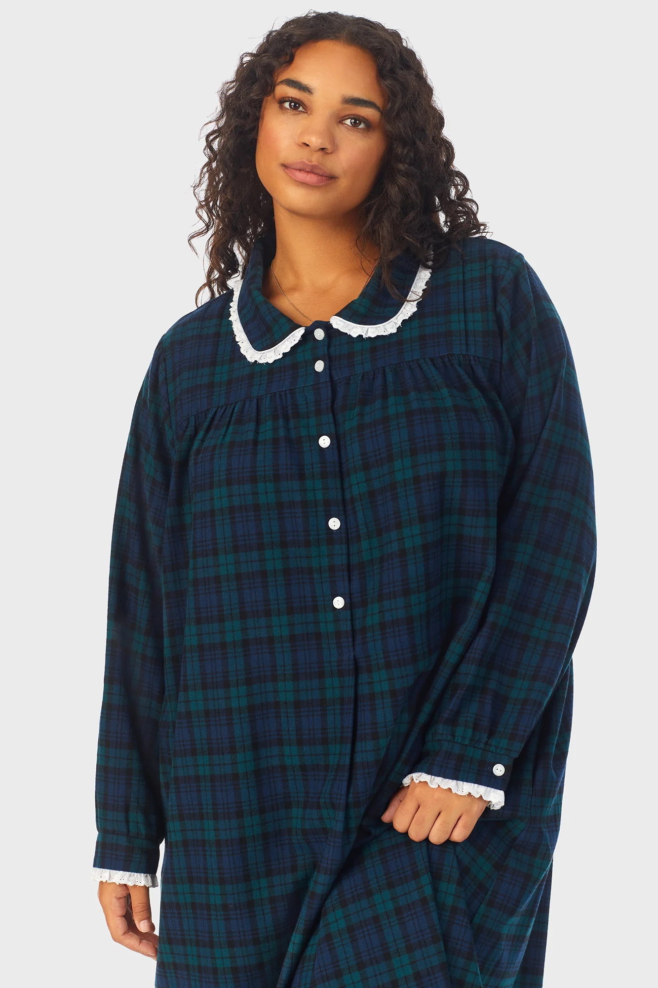 Black Watch Peterpan Flannel Gown Plus - Image 3