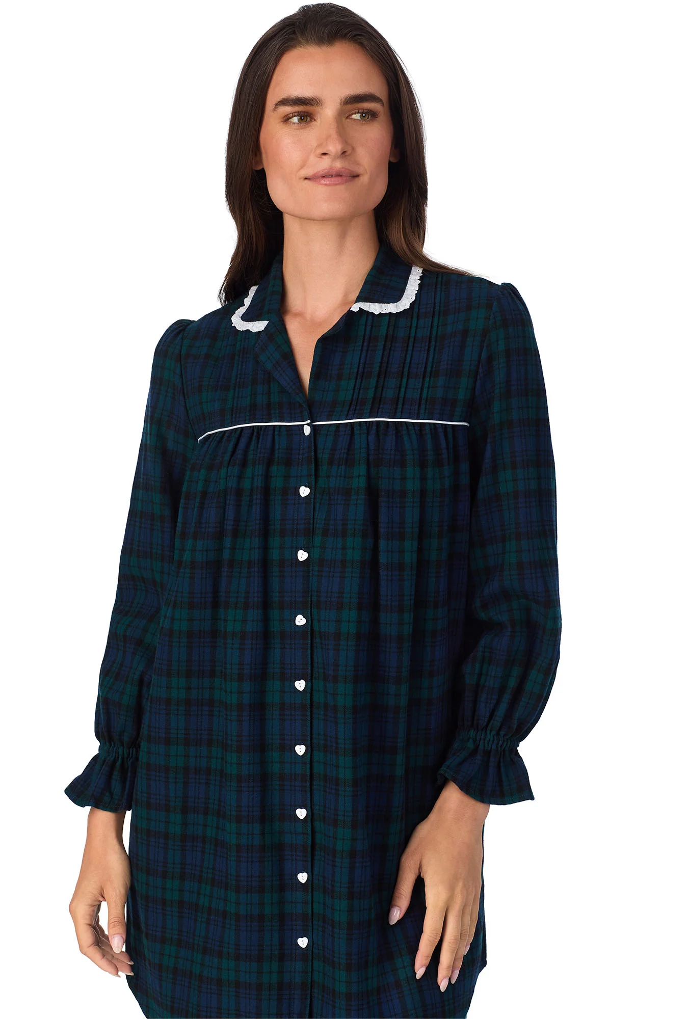 Black Watch Plaid Flannel Nightshirt - Image 3