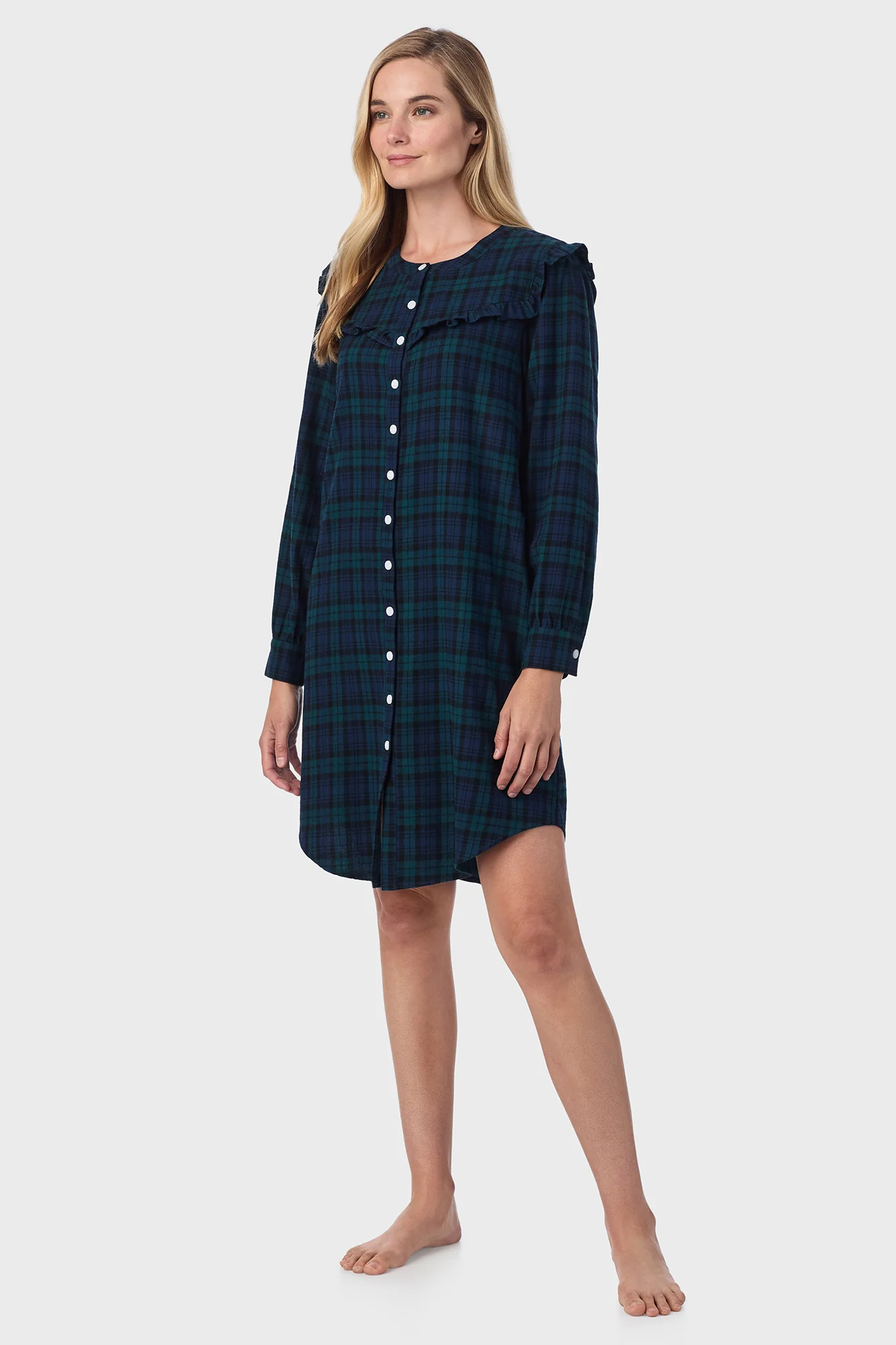 Black Watch Plaid Women's Nightshirt - Image 3