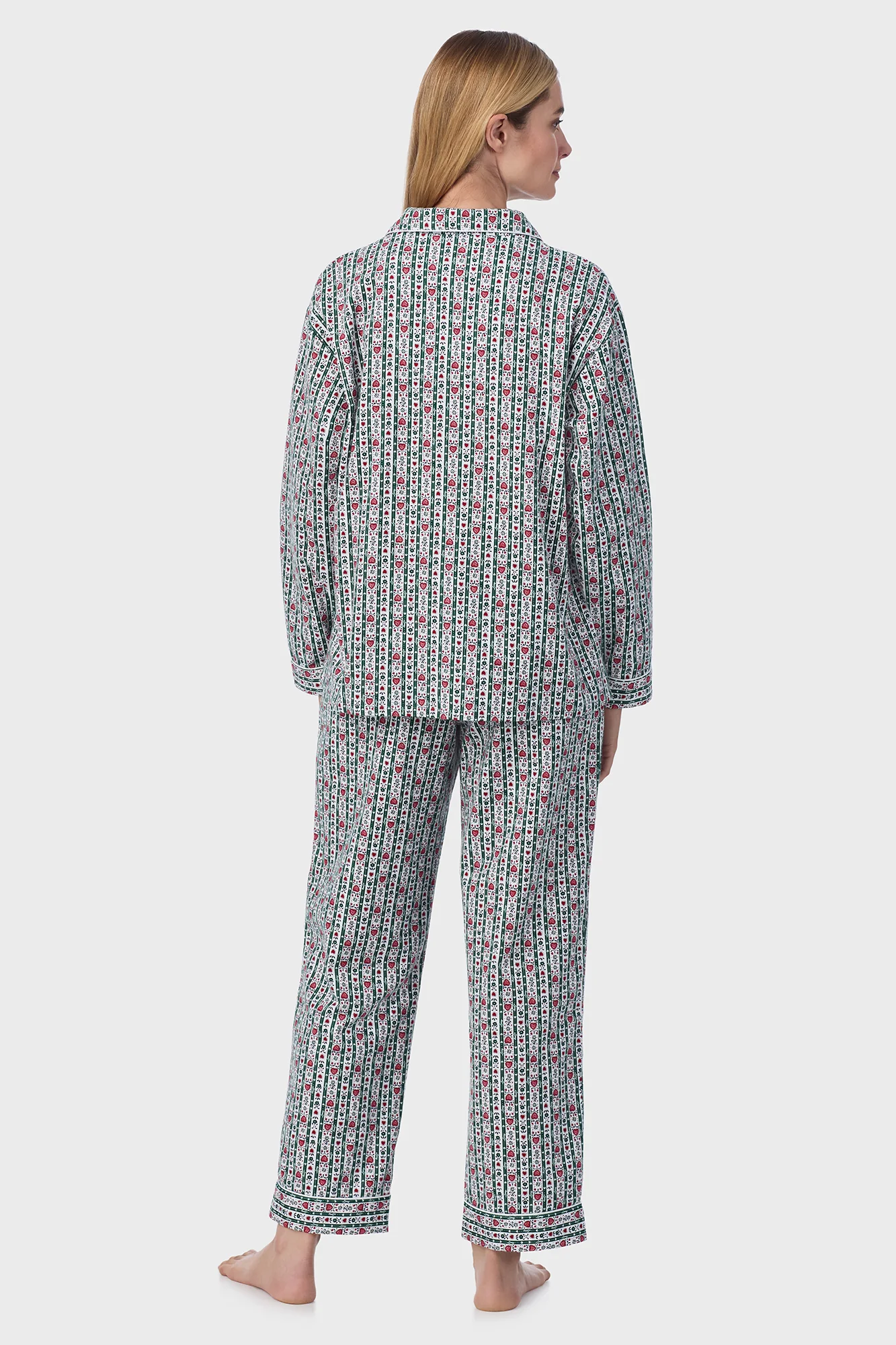 Classic  Hunter Tyrolean Stripe Flannel Pajama - Image 3
