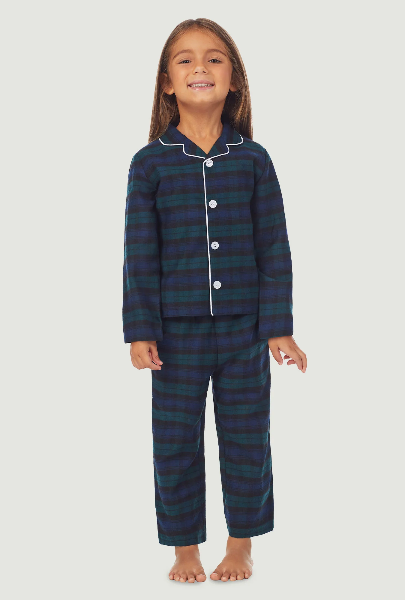 Unisex Toddler & Kids Black Watch Plaid Pajama Set - Image 3