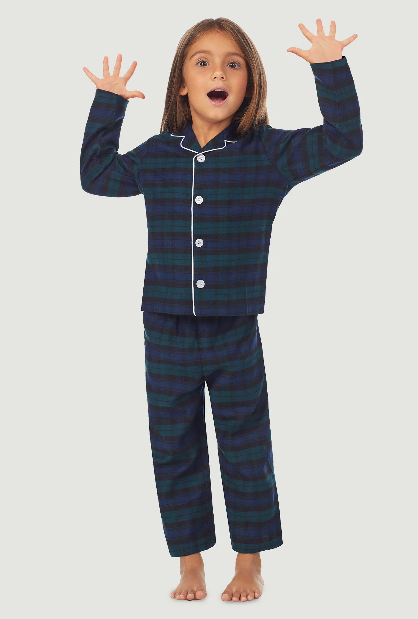 Unisex Toddler & Kids Black Watch Plaid Pajama Set - Image 4