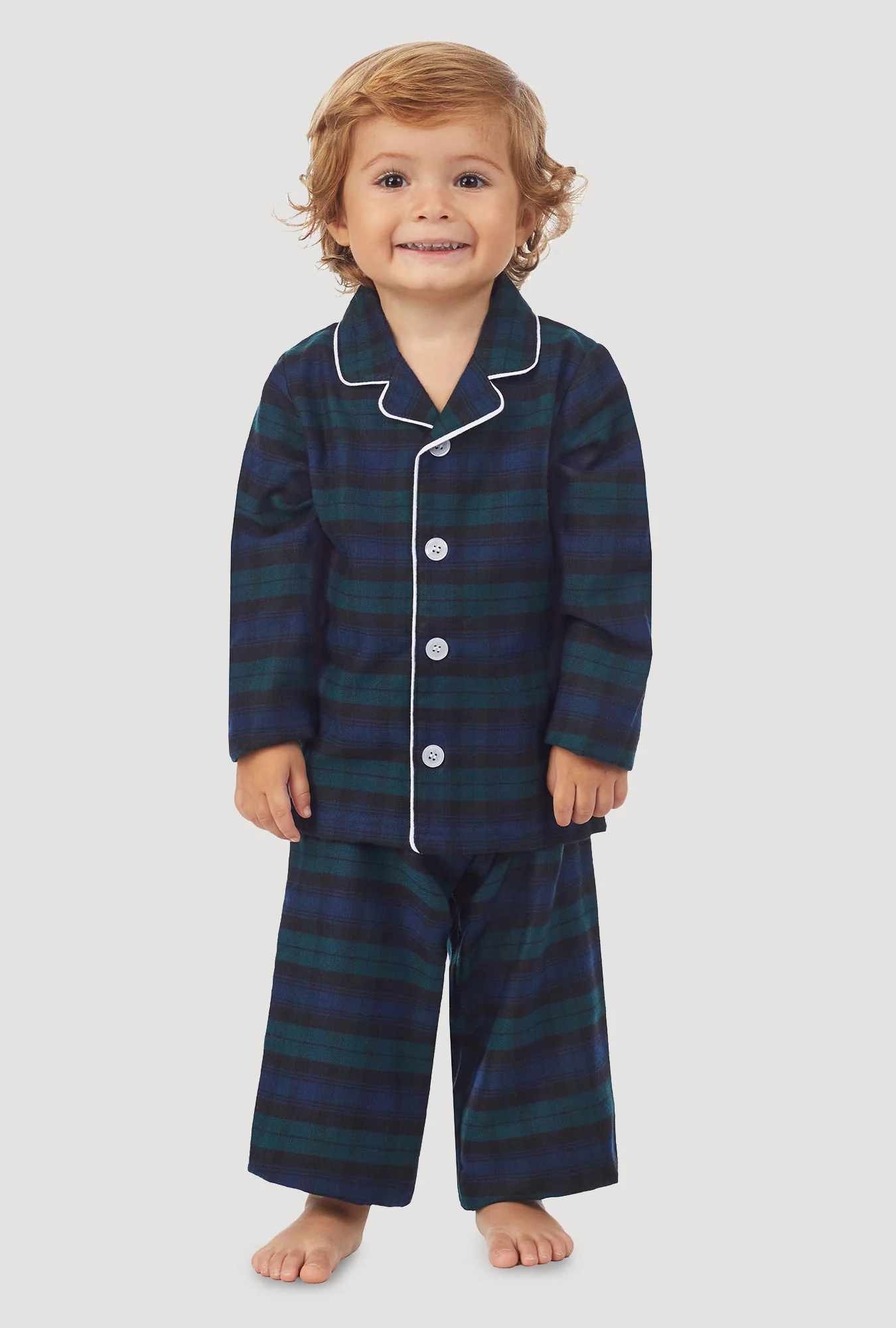 Unisex Toddler & Kids Black Watch Plaid Pajama Set - Image 7