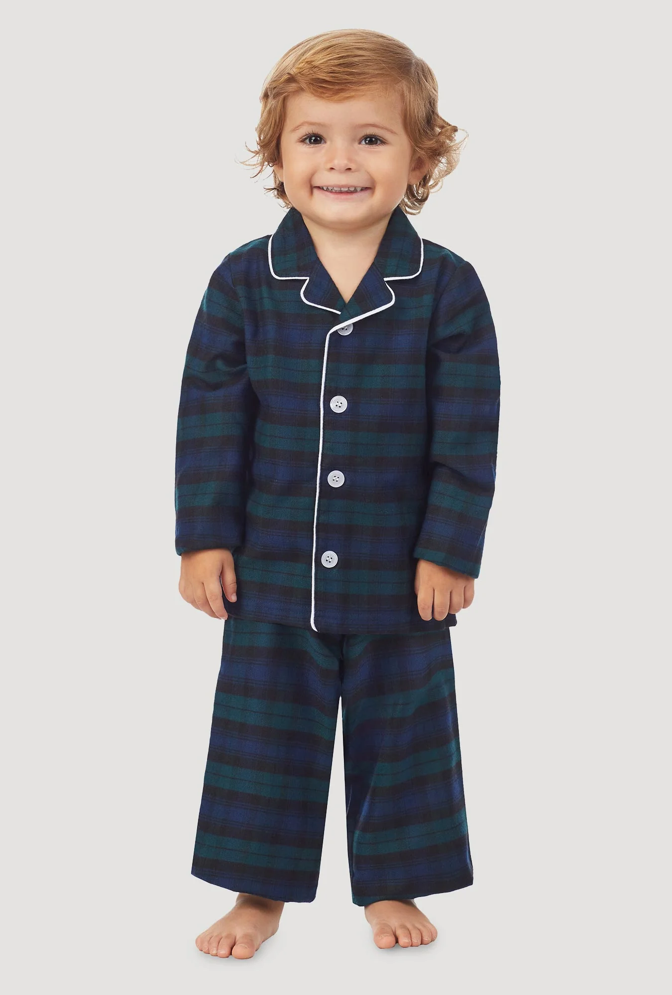 Unisex Toddler & Kids Black Watch Plaid Pajama Set - Image 8