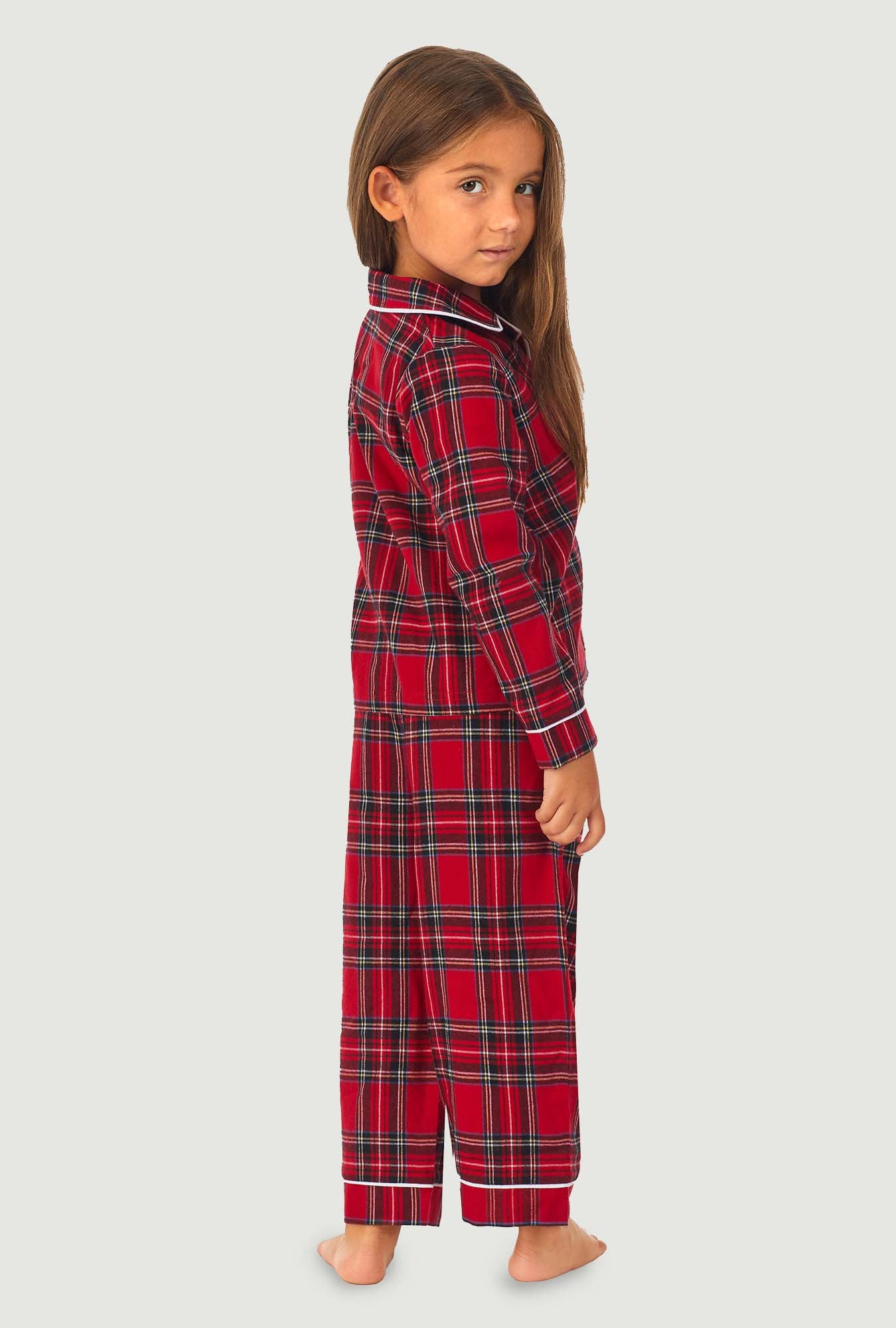 Unisex Toddler & Kids Red Tartan Pajama Set - Image 3