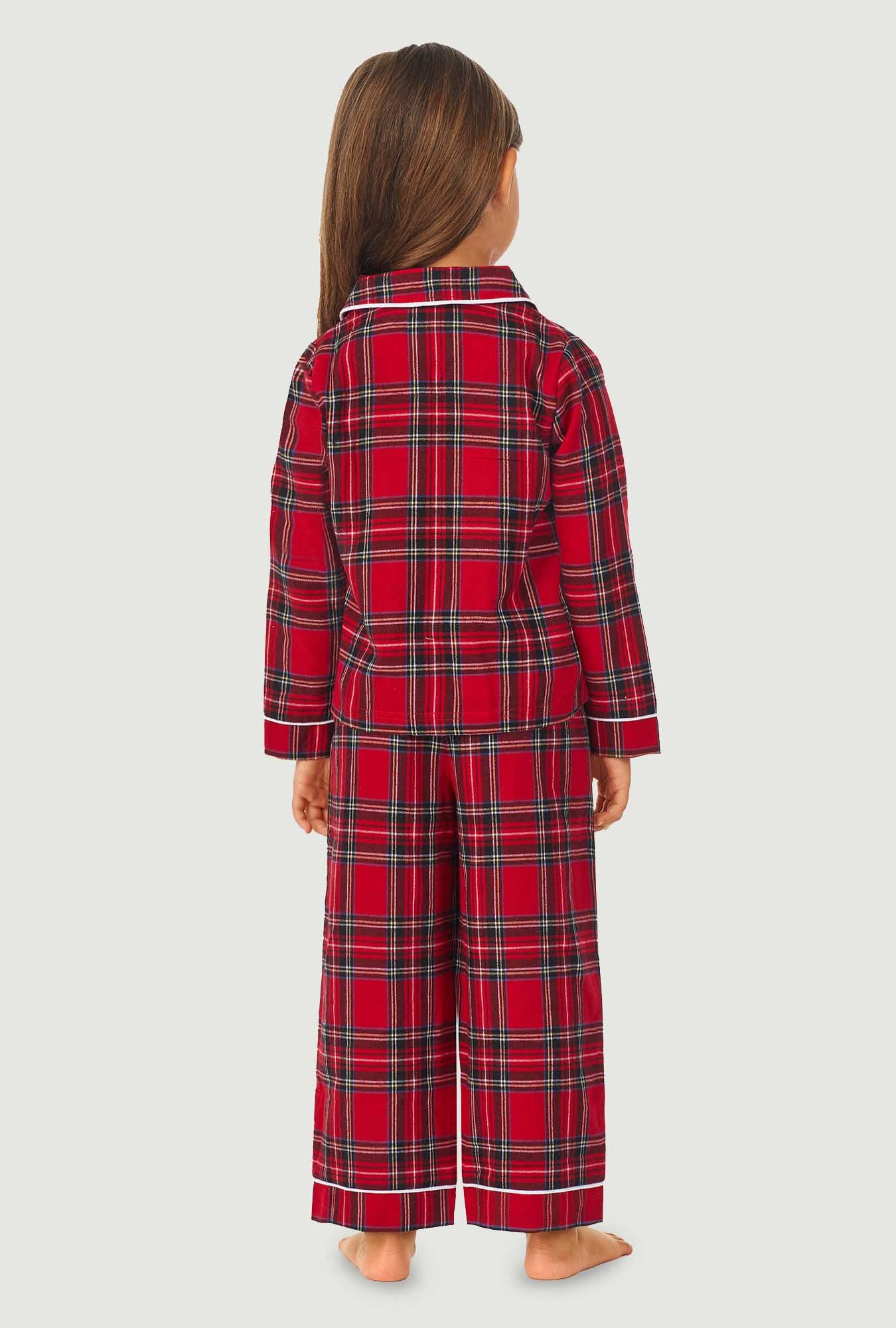 Unisex Toddler & Kids Red Tartan Pajama Set - Image 4