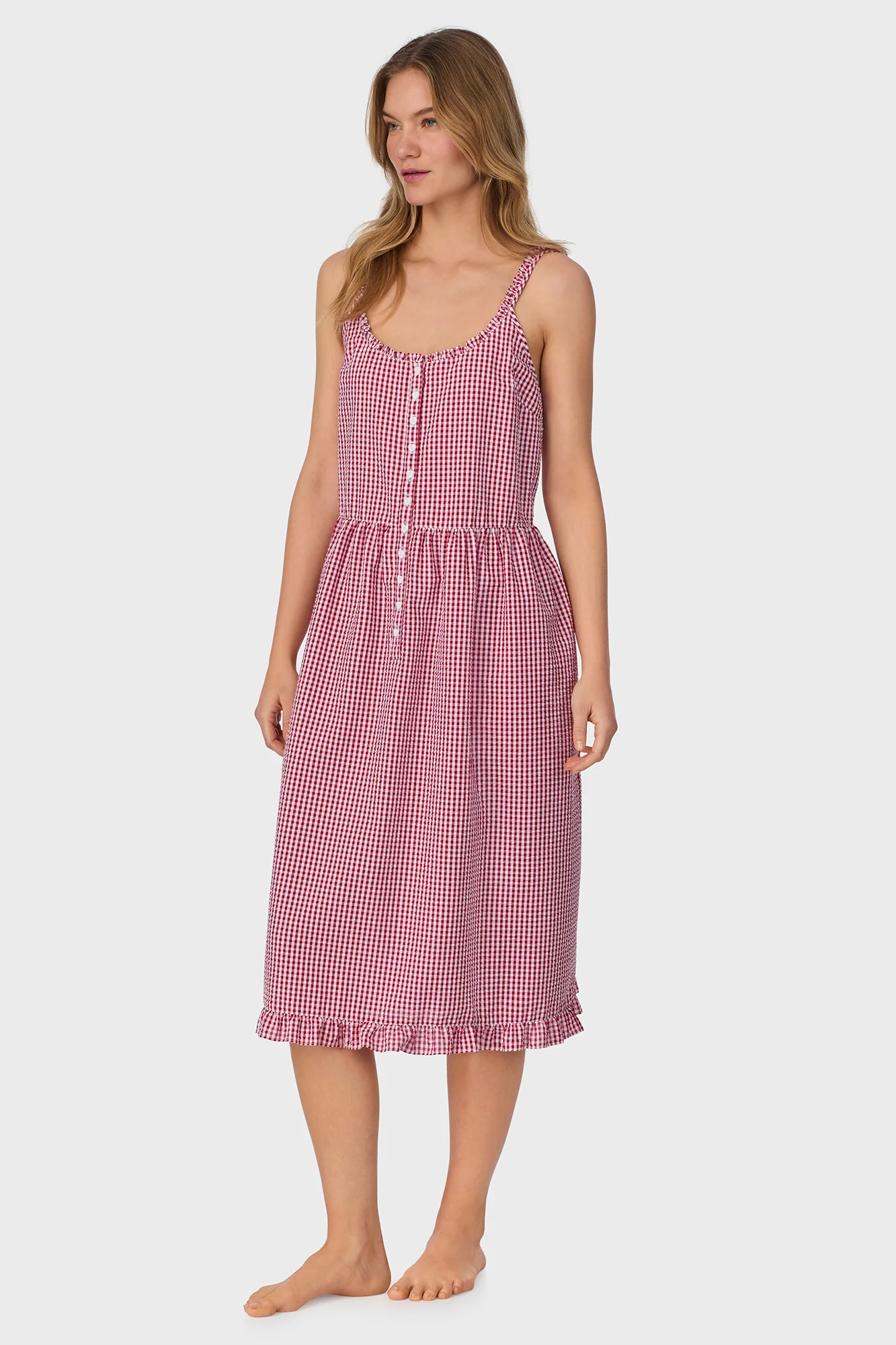 Picnic Plaid Seersucker Yarndye Check Sundress - Image 3