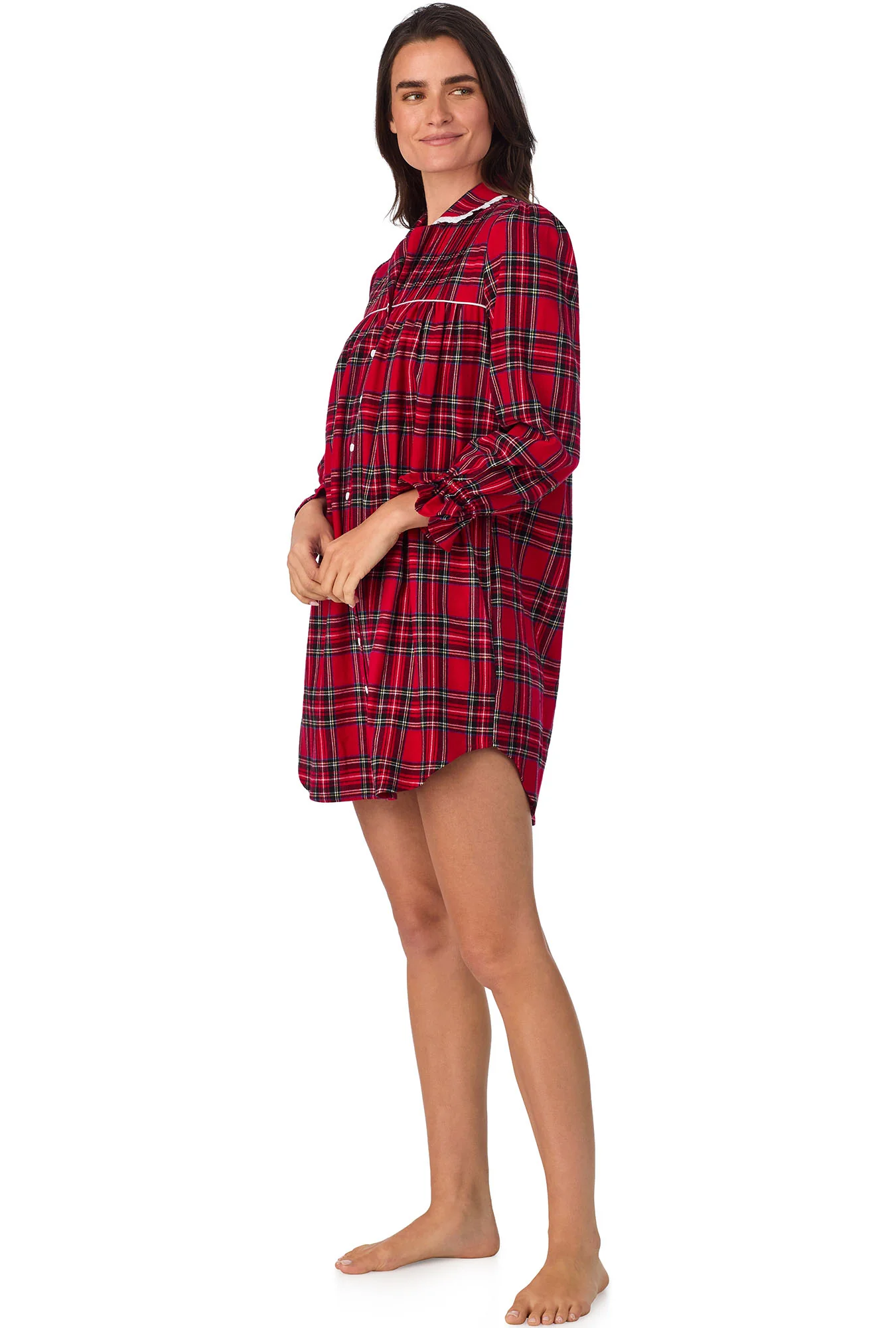 Red Tartan Flannel Nightshirt - Image 3