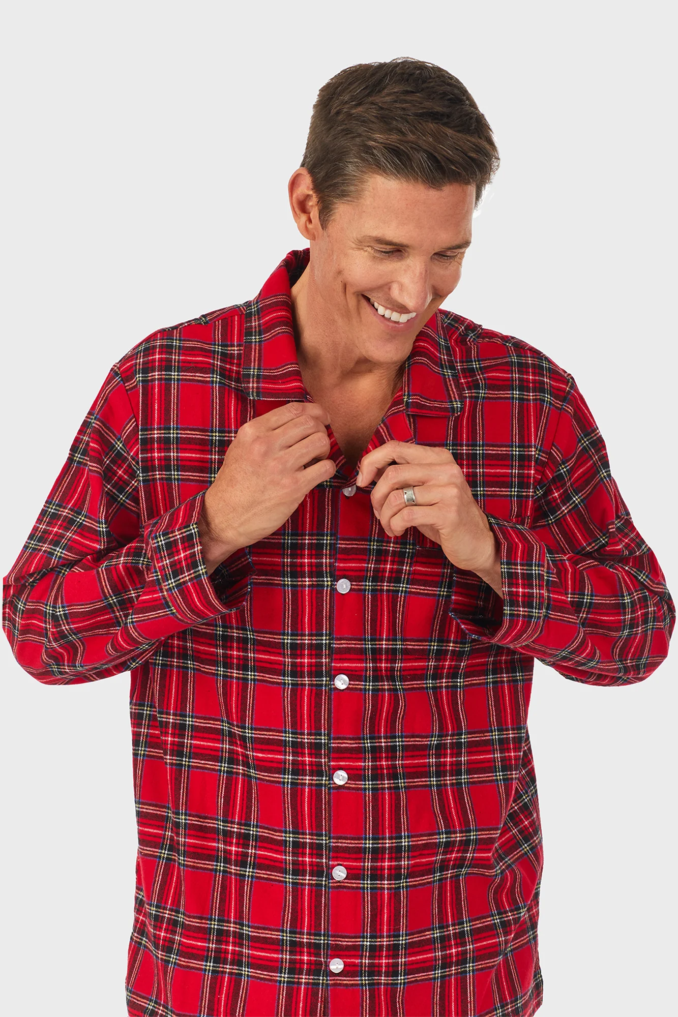 Mens Red Tartan Flannel Pajama - Image 3