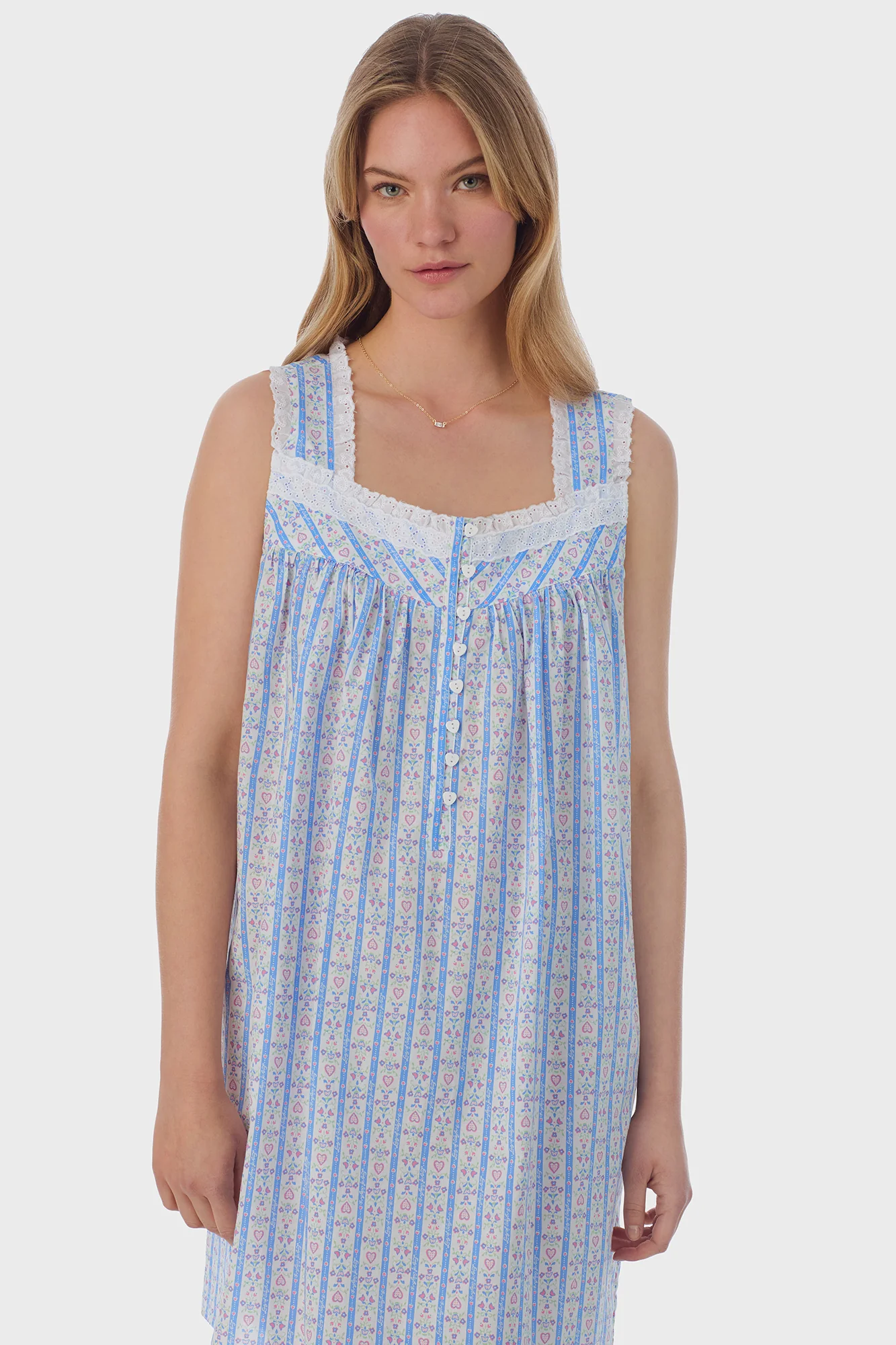 Tyrolean Heart Cotton Short Nightgown - Image 3